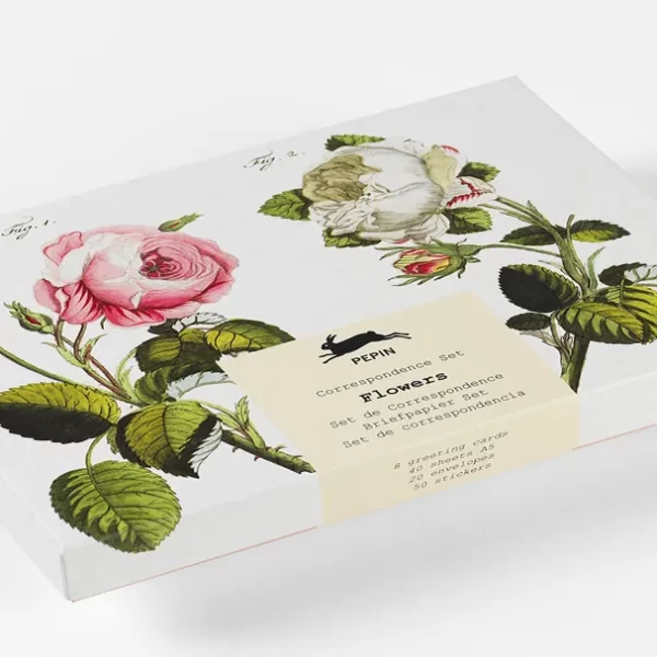 conjunto de correspondencia flores