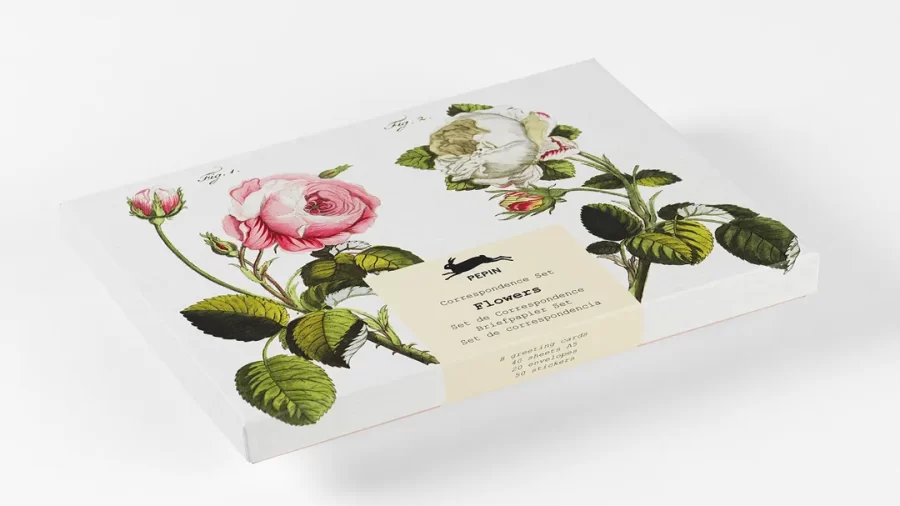 conjunto de correspondencia flores