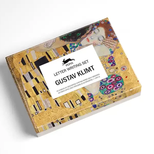 conjunto sobres y papel de carta gustav klimt the pepin press