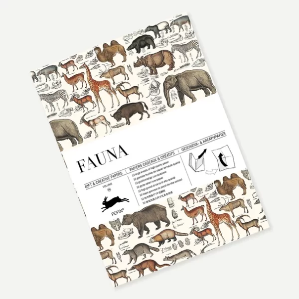 papel de regalo fauna the pepin press