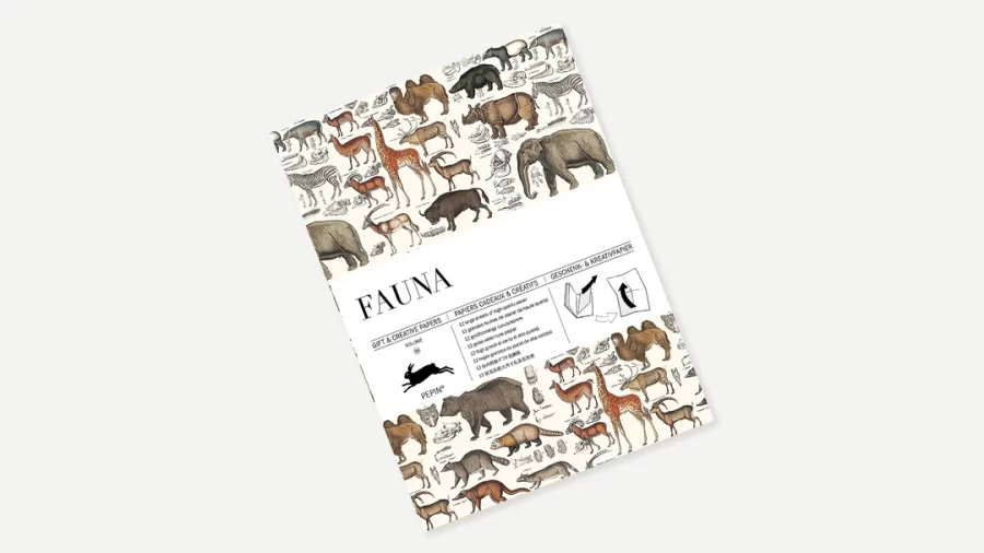 papel de regalo fauna the pepin press