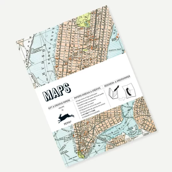papel de regalo mapas the pepin press